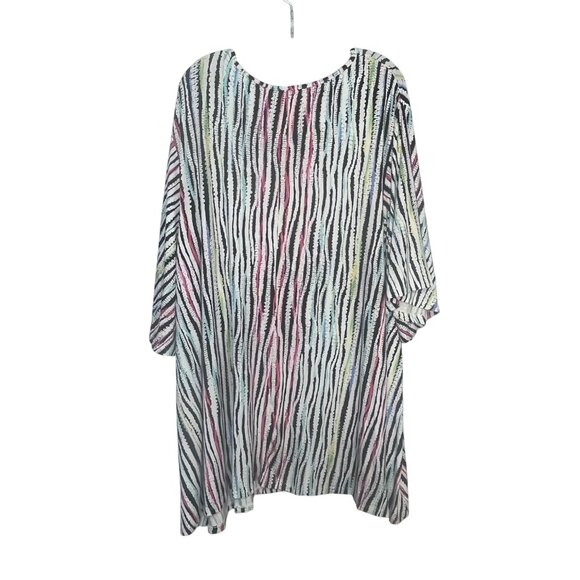 Avenue Womens Shirt Flut Sleeve Spirit Stripe Print Plus Size 30/32 New - Picture 2 of 9
